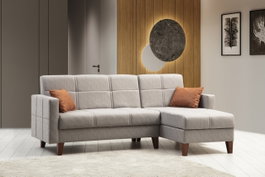 Atelier Del Sofa Polya - Sofá cama esquinero Gris claro